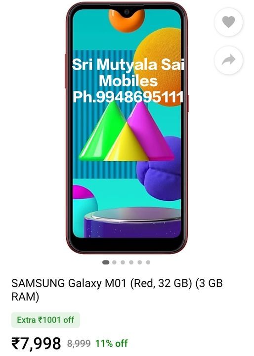 Samsung M01(3GB/32GB) uploaded by Sri Mutyala Sai Mobiles on 4/22/2021