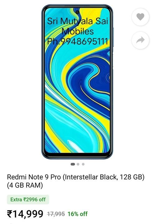 Redmi Note 9 Pro (4GB/128GB) uploaded by business on 4/22/2021