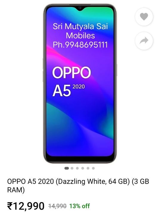 Oppo A5 2020 (3GB/64GB) uploaded by Sri Mutyala Sai Mobiles on 4/22/2021