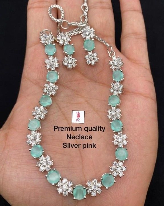 720+shipping premium quality American diamond necklace all colours restock😘 uploaded by business on 4/23/2021
