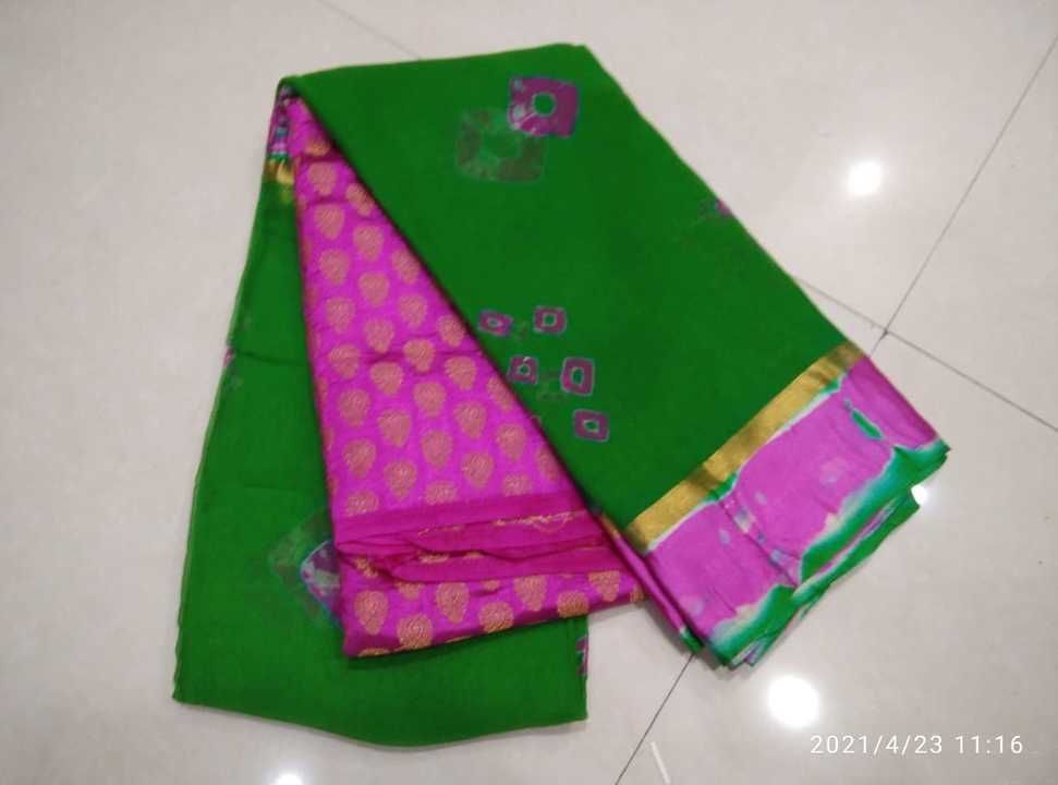 #SHV
Pure chiffone Bandhej print saree with blouse
Soft shine border Satan uploaded by business on 4/23/2021
