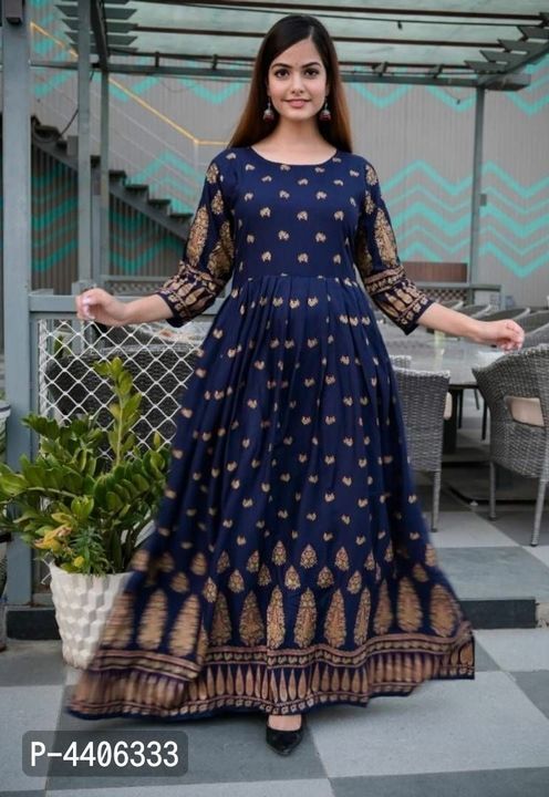 Party Wear Printed Flared Gown uploaded by Rajinder Complex  on 4/24/2021