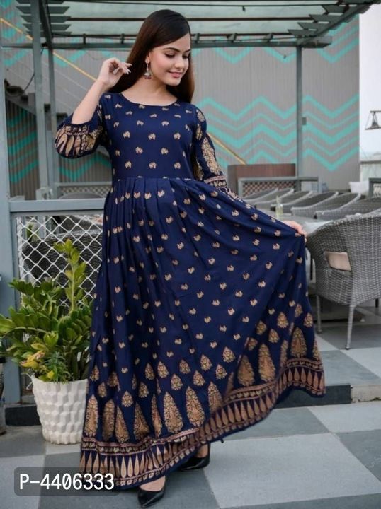 Party Wear Printed Flared Gown uploaded by Rajinder Complex  on 4/24/2021