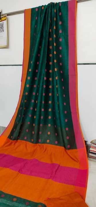 Pure linen saree with Ball Weaving design saree uploaded by business on 4/24/2021