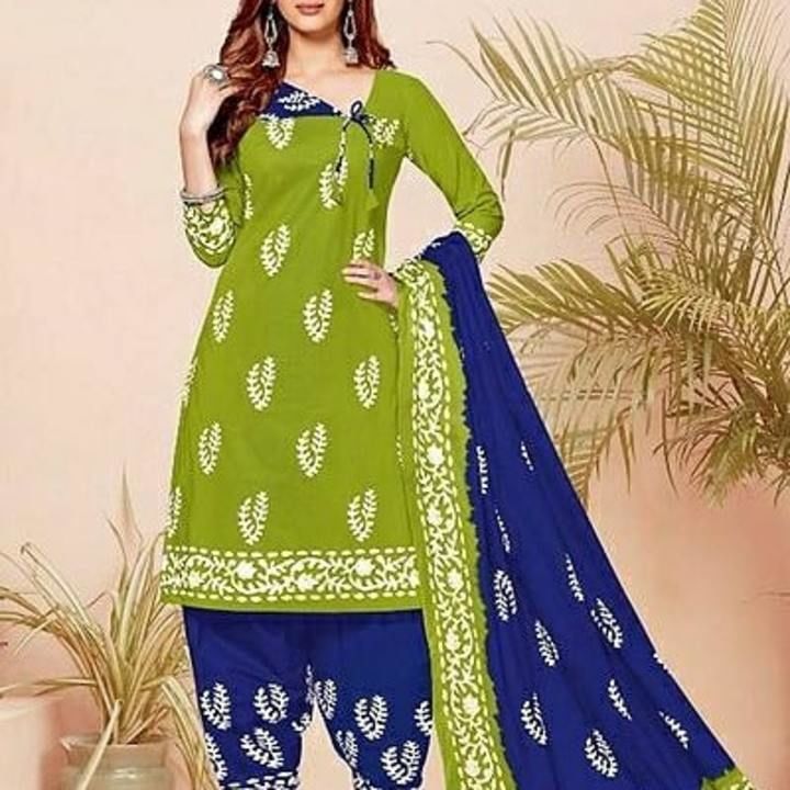 printted dress material with dupatta uploaded by business on 4/24/2021