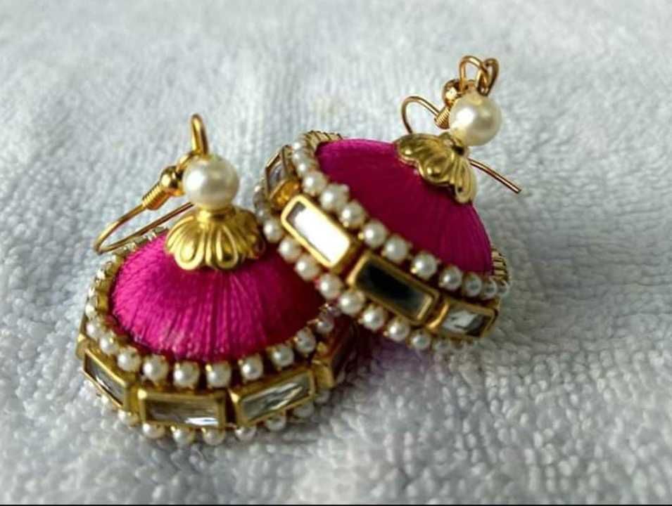 Silk thread earrings uploaded by business on 4/24/2021