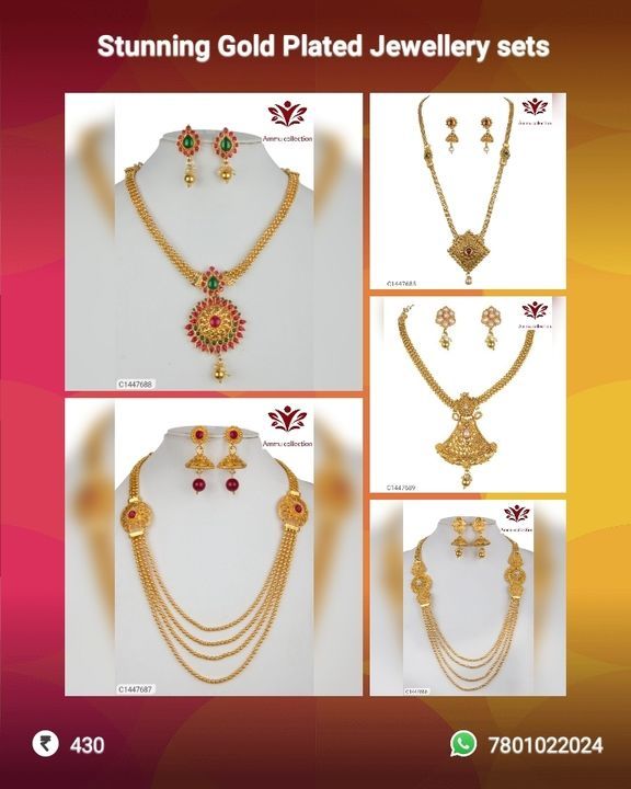 Gold plated jewellery sets uploaded by business on 4/24/2021