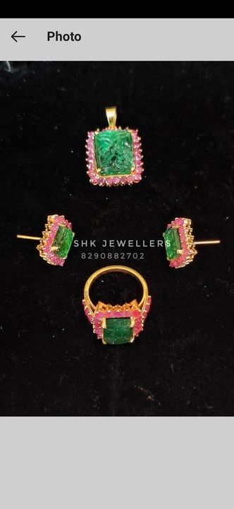 Earing neckless with ring uploaded by S.h k. Jewellers on 4/24/2021