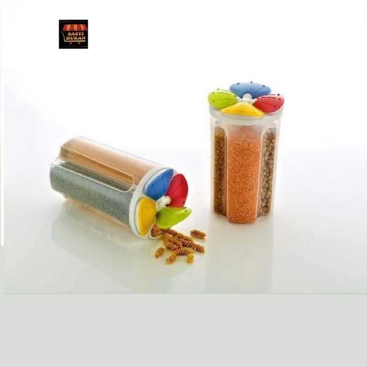 Product image with price: Rs. 170, ID: 2000-ml-4-compartments-cereals-storage-container-34a8b78c