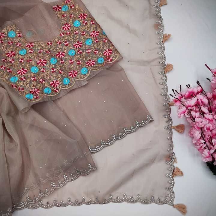 Organza Saree uploaded by Pushp_collection on 4/25/2021