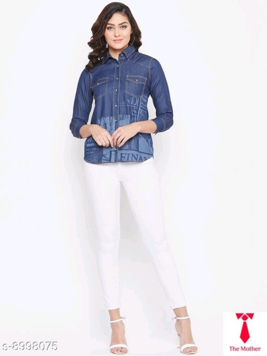 Checkout this hot & latest Shirts
Avyanna Stylis Women's Navy Blue Laser Printed Denim Shirt
Fabri uploaded by business on 4/25/2021