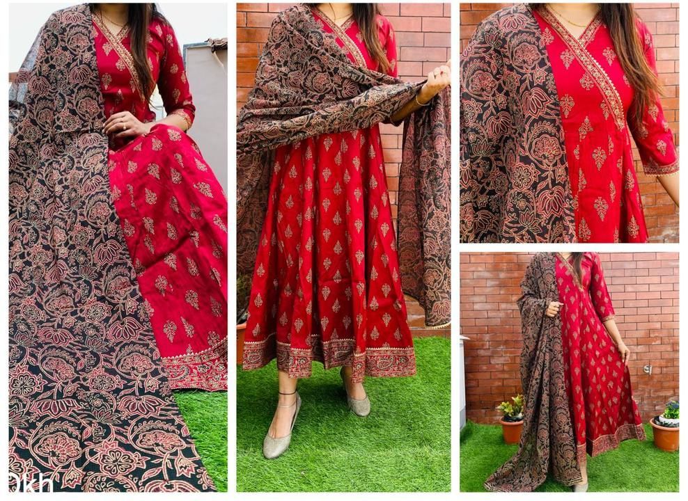 Kurti style gown with dupatta uploaded by business on 4/25/2021