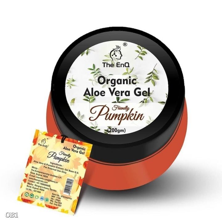 The EnQ Organic Aloevera Gel with Friendly Pumpkin for Acne, Pimple Free, Tan Free Glowing Skin 200g uploaded by business on 4/25/2021