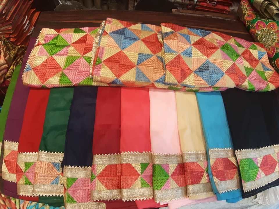 Phulkari Dupatta with plain Suit fabric 5mtr uploaded by business on 4/25/2021