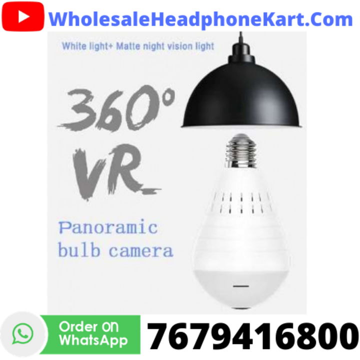 Wifi Panoramic 360 degree Camera Wireless IP LED Light Bulb Mini Camera 1.3MP 3D VR 960P Bulb WIFI C uploaded by HeadphoneKart.in on 4/25/2021