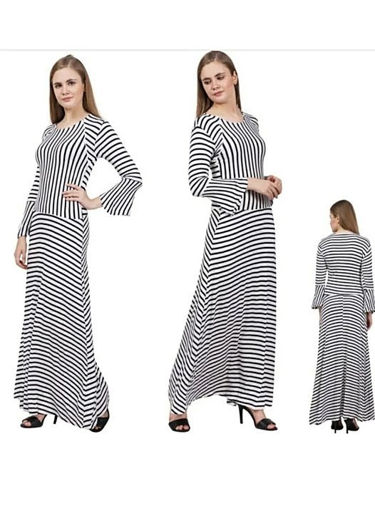 DESIGNER STRIPED BODY FITTED STRETCHABLE ONE PIECE LONG DRESS  uploaded by Sidana Fashion  on 7/29/2020