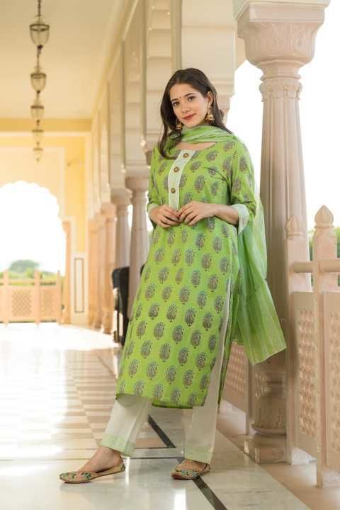 Kurti with palazzo and dupatta  uploaded by business on 4/26/2021