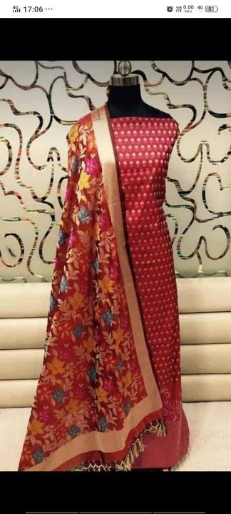 Banaras tilfi Meenakari dress meterial uploaded by Banaras Handloom sarees on 4/26/2021