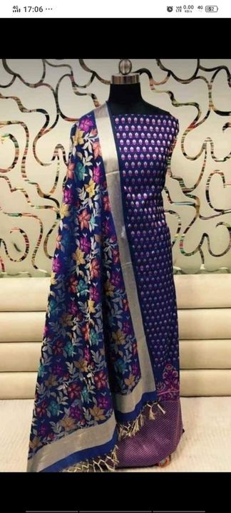 Banaras tilfi Meenakari dress meterial uploaded by Banaras Handloom sarees on 4/26/2021