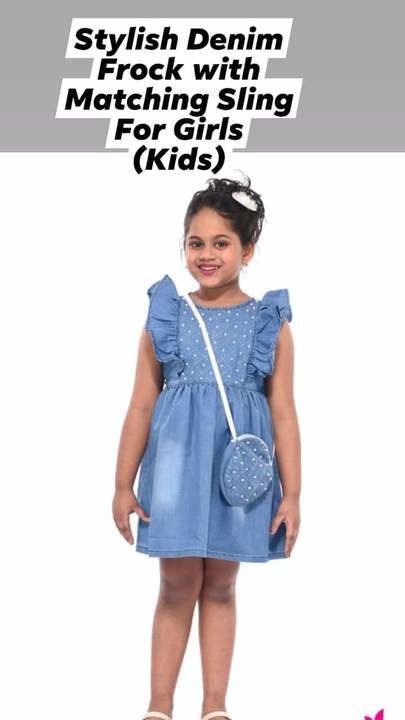 Stylish Frock For Girls (Kids) with Matching Sling  uploaded by Changing Season's By Neha on 4/26/2021
