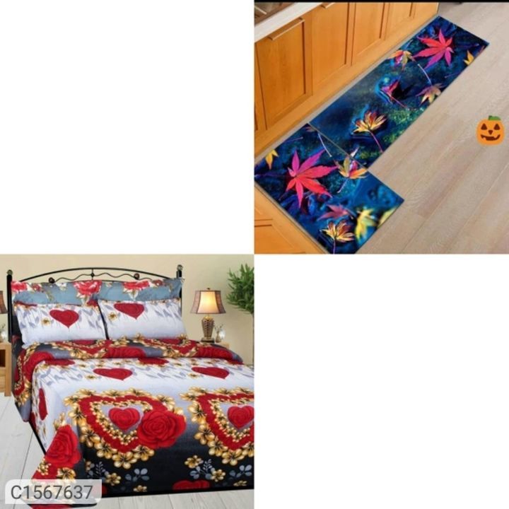 *Catalog Name:* Combo of Double Bedsheet with Kitchen Floor Mats Vol-3
⚡⚡ Quantity: Only 5 units ava uploaded by ALLIBABA MART on 4/26/2021