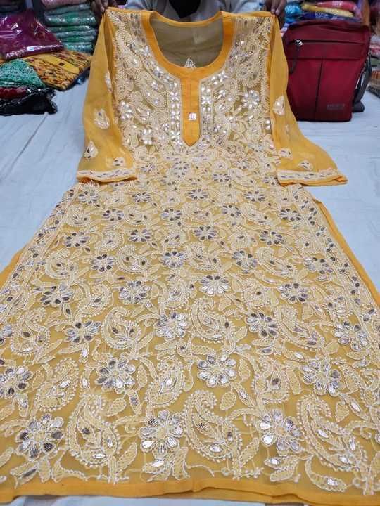 Hey we have lots of Amazing chikankari collections chikan kurti chikan Anarkali chicken angrakha chi uploaded by business on 4/26/2021