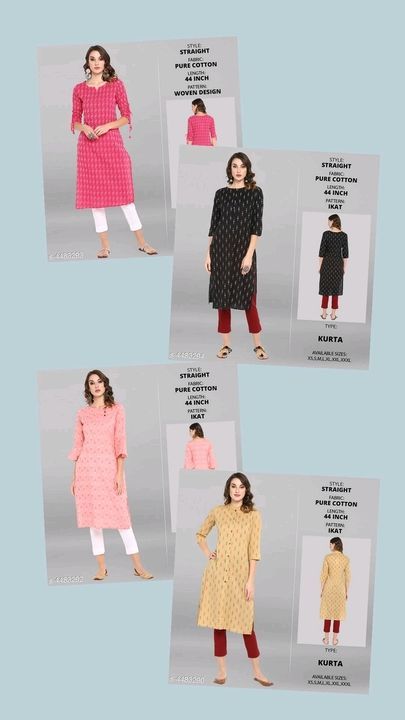 Janasya Women'S Attractive Petite Casual Wear Kurtis

Fabric: Pure Cotton
Sleeve Length: Three-Quart uploaded by Siyafashionpoint on 4/26/2021