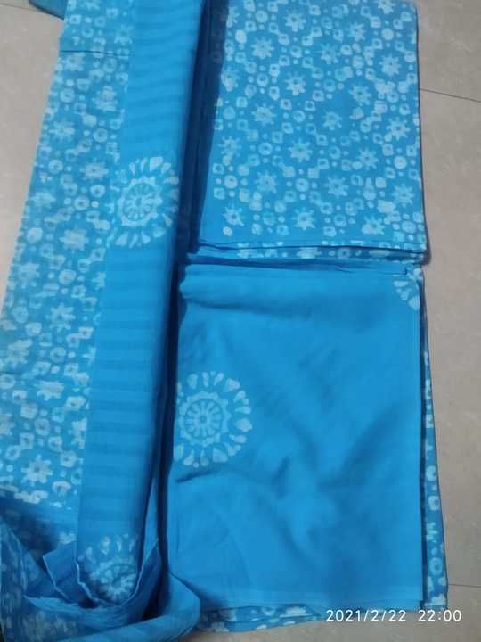 Batik print pure cotton dress materials with dupatta uploaded by Anudeep on 4/27/2021