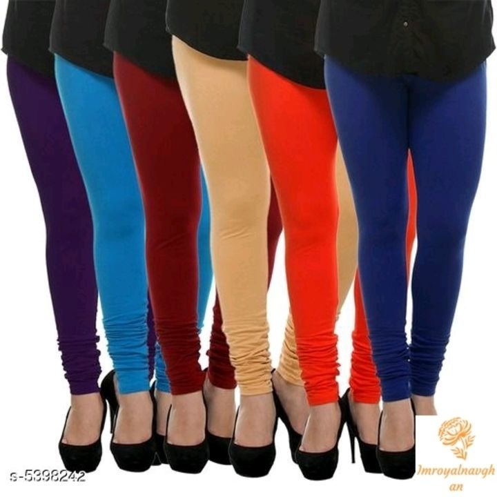 Post image Trendy Women's Leggings  (Pack Of 6)

Fabric: Cotton Lycra
Pattern: Solid
Multipack: 6
Sizes: 
34 (Waist Size: 34 in, Length Size: 41 in) 
28 (Waist Size: 28 in, Length Size: 41 in) 
30 (Waist Size: 30 in, Length Size: 41 in) 
32 (Waist Size: 32 in, Length Size: 41 in)