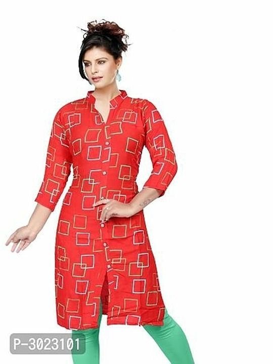 *Blue Printed Stitched Rayon Kurtas For Women's*
 uploaded by My Shop Prime on 7/29/2020
