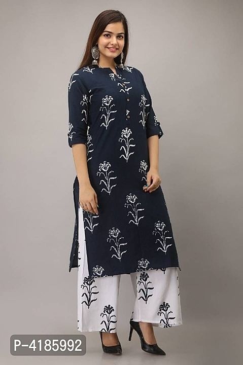 New cotton kurta with plazzo uploaded by business on 7/29/2020