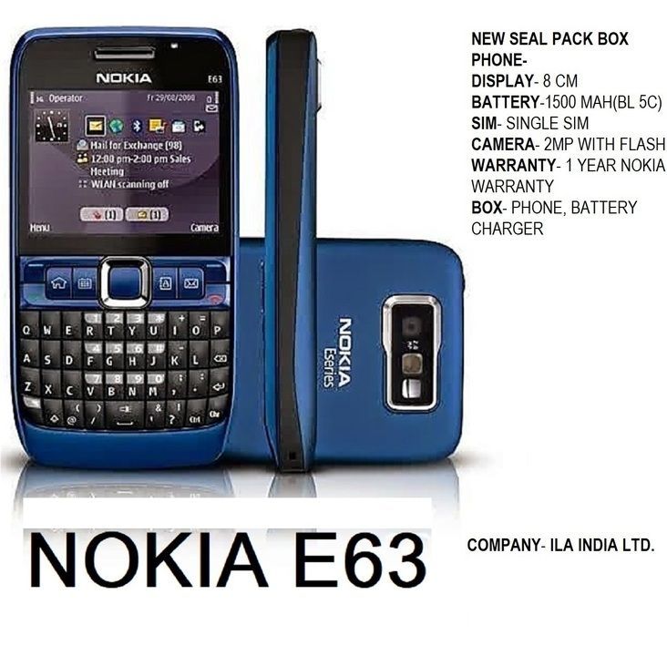 Post image 2399 rs only
Nokia E63
Shipping charges 51 rs only
Cash on delivery
6-7 days delivery time
New original product
Seal pack product