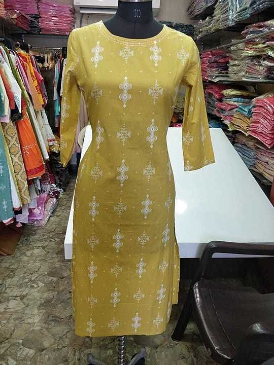 Available cotton Kurtis in different 4 cols. Sets its casual or office wear. uploaded by Mayan Collection  on 7/29/2020