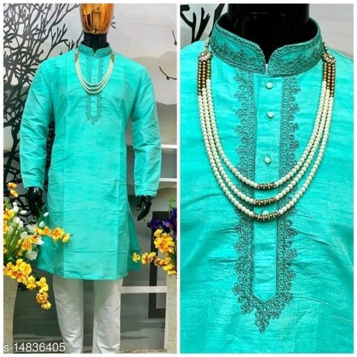 Post image Catalog Name:*Modern Men Kurtas*
Fabric: Cotton
Sleeve Length: Long Sleeves
Pattern: Solid
Combo of: Combo of 2
Sizes: 
S (Chest Size: 38 in, Length Size: 38 in, Waist Size: 37 in, Hip Size: 38 in)