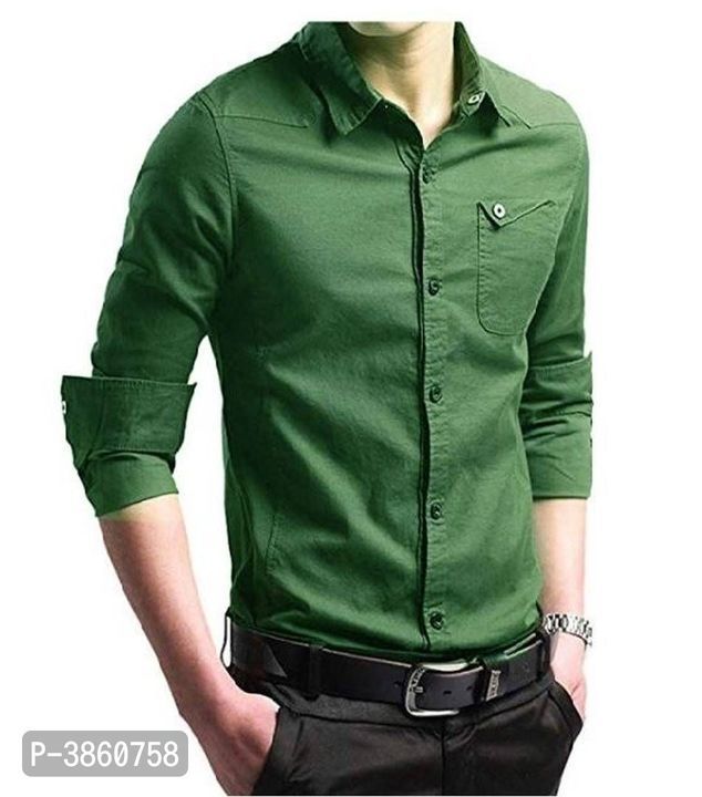 Men's White Cotton Solid Long Sleeves Regular Fit Casual Shirt uploaded by Indian Market on 4/28/2021