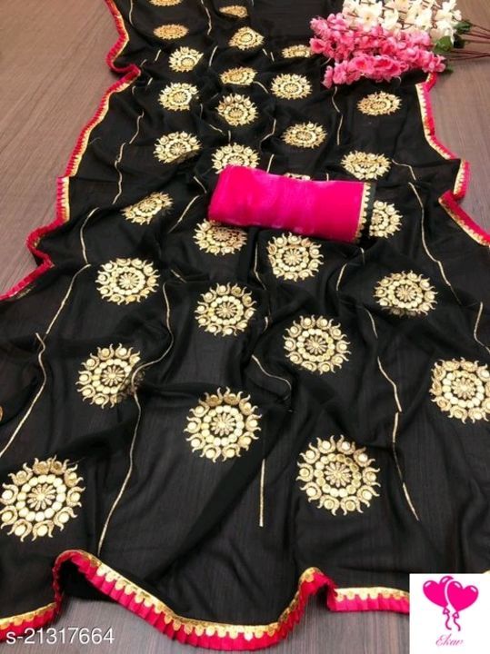 Georgette saree with  Embroidered Gotta Patti work uploaded by business on 4/28/2021