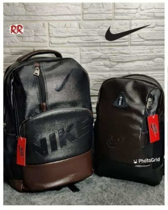 BRAND - NIKE BAGPACK
HIGH QUALITY  LEATHER MATERIAL
*IMPORTED LEATHER LOOK MATERIAL*

 uploaded by Rakesh Textiles on 4/28/2021