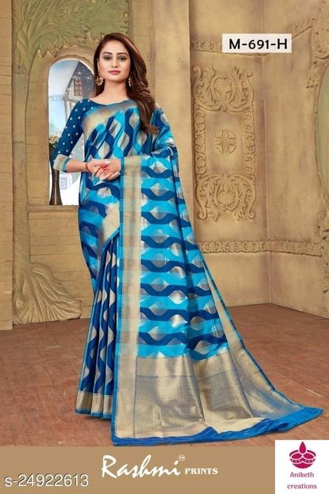 Post image Catalog Name:*Aagam Voguish Sarees*
Saree Fabric: Banarasi Silk
Blouse: Separate Blouse Piece
Blouse Fabric: Banarasi Silk
Pattern: Zari Woven
Blouse Pattern: Woven Design
Multipack: Single
Sizes: 
Free Size (Saree Length Size: 6.3 m, Blouse Length Size: 0.8 m) 

Dispatch: 2-3 Days
Easy Returns Available In Case Of Any Issue
*Proof of Safe Delivery! Click to know onCatalog Name:*Aagam Voguish Sarees*
Saree Fabric: Banarasi Silk
Blouse: Separate Blouse Piece
Blouse Fabric: Banarasi Silk
Pattern: Zari Woven
Blouse Pattern: Woven Design
Multipack: Single
Sizes: 
Free Size (Saree Length Size: 6.3 m, Blouse Length Size: 0.8 m) 

Dispatch: 2-3 Days
Easy Returns Available In Case Of Any Issue
*Proof of Safe Delivery! Click to know on Safety Standards of Delivery Partners- https://ltl.sh/y_nZrAV3 Safety Standards of Delivery Partners- https://ltl.sh/y_nZrAV3