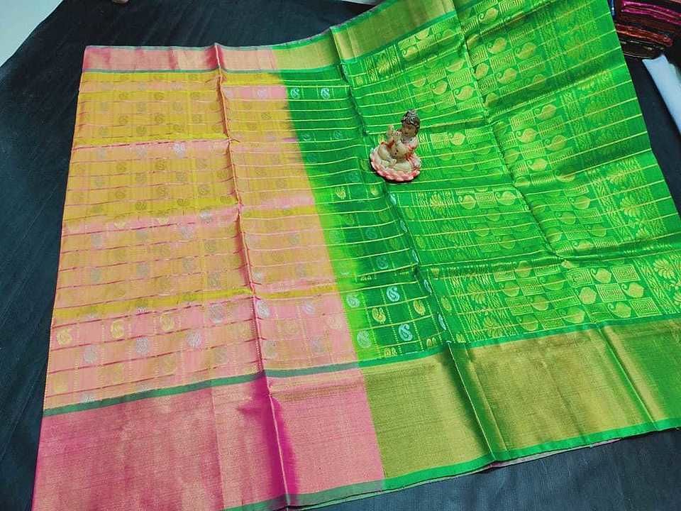 🌹Uppada pattu moti checks buta with rich pallu sarees🌹 uploaded by Vijaya Aparna Handlooms on 7/29/2020