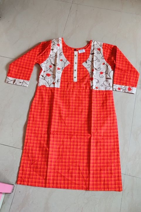 Long pure cotton kurti uploaded by Royal Creation on 4/29/2021