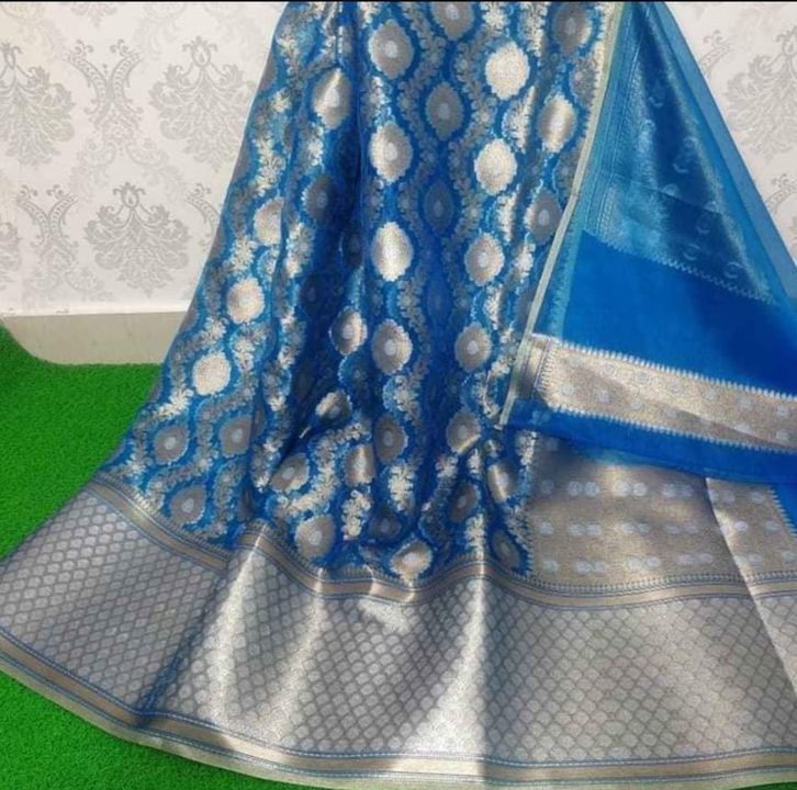 Kora Dyeble Alfi All overs silk saree uploaded by M Textiles on 4/29/2021