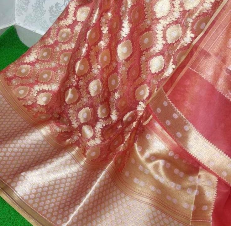 Kora Dyeble Alfi All overs silk saree uploaded by M Textiles on 4/29/2021