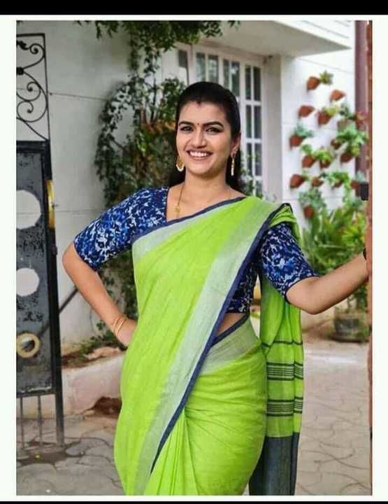 Semi linen saree uploaded by Vishwanath handloom on 4/30/2021