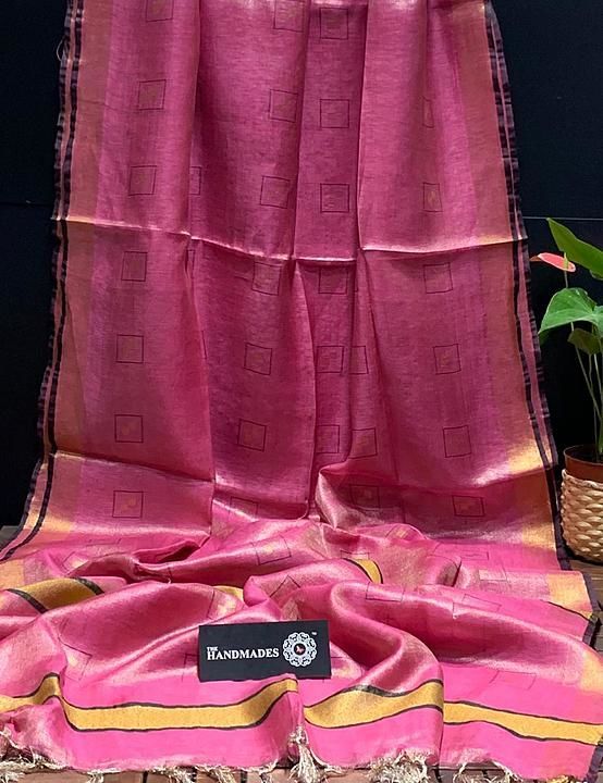 Pure Handloom Tissue Linen Sarees  uploaded by Ethnic Vogue  on 7/30/2020