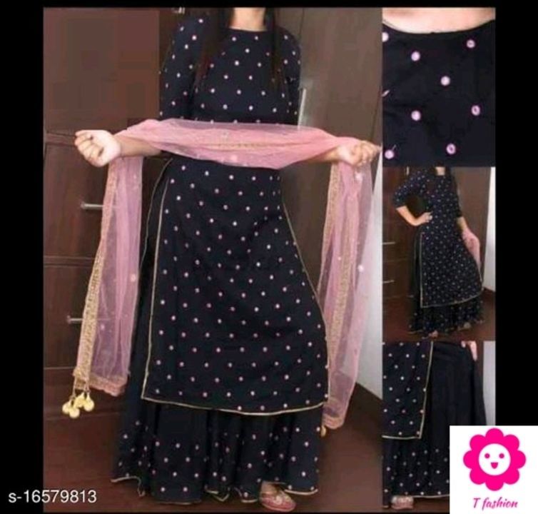 T fashion plazzo set with bottom and dupatta uploaded by T fashion on 4/30/2021