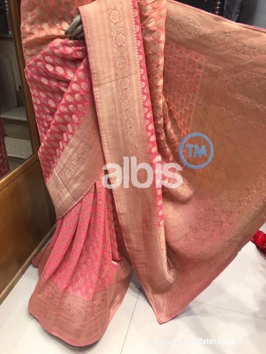 Semi Georgatte Albis soft silk saree uploaded by M Textiles on 4/30/2021