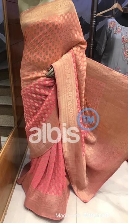 Semi Georgatte Albis soft silk saree uploaded by M Textiles on 4/30/2021