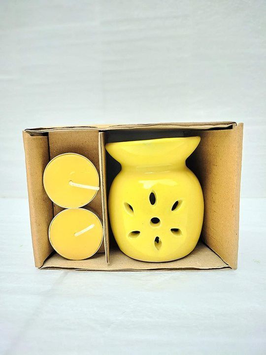 Ceramic aroma burner with 2 tea light and 10 ml oil uploaded by business on 4/30/2021