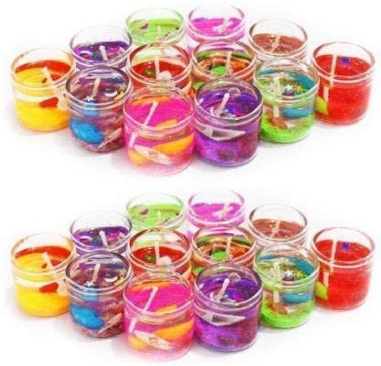 Multicolored Mini Dark Gel Candle Combo for Decoration (2.48 cm x 2.48 cm x 2.48 cm, Multi Color,)24 uploaded by business on 4/30/2021
