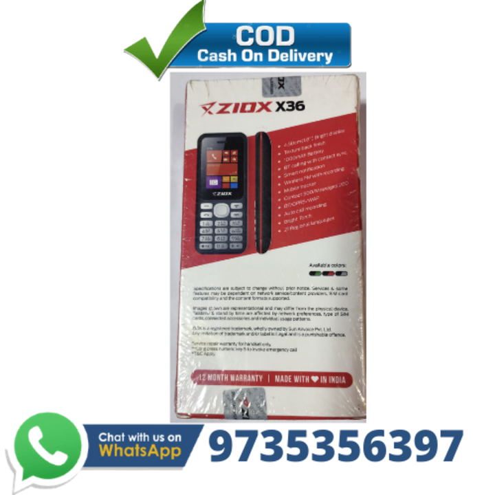 Ziox X36 with Vibration 1.8" Display, 1000 mAh Battery(Black,red) K7 uploaded by HeadphoneKart.in on 4/30/2021
